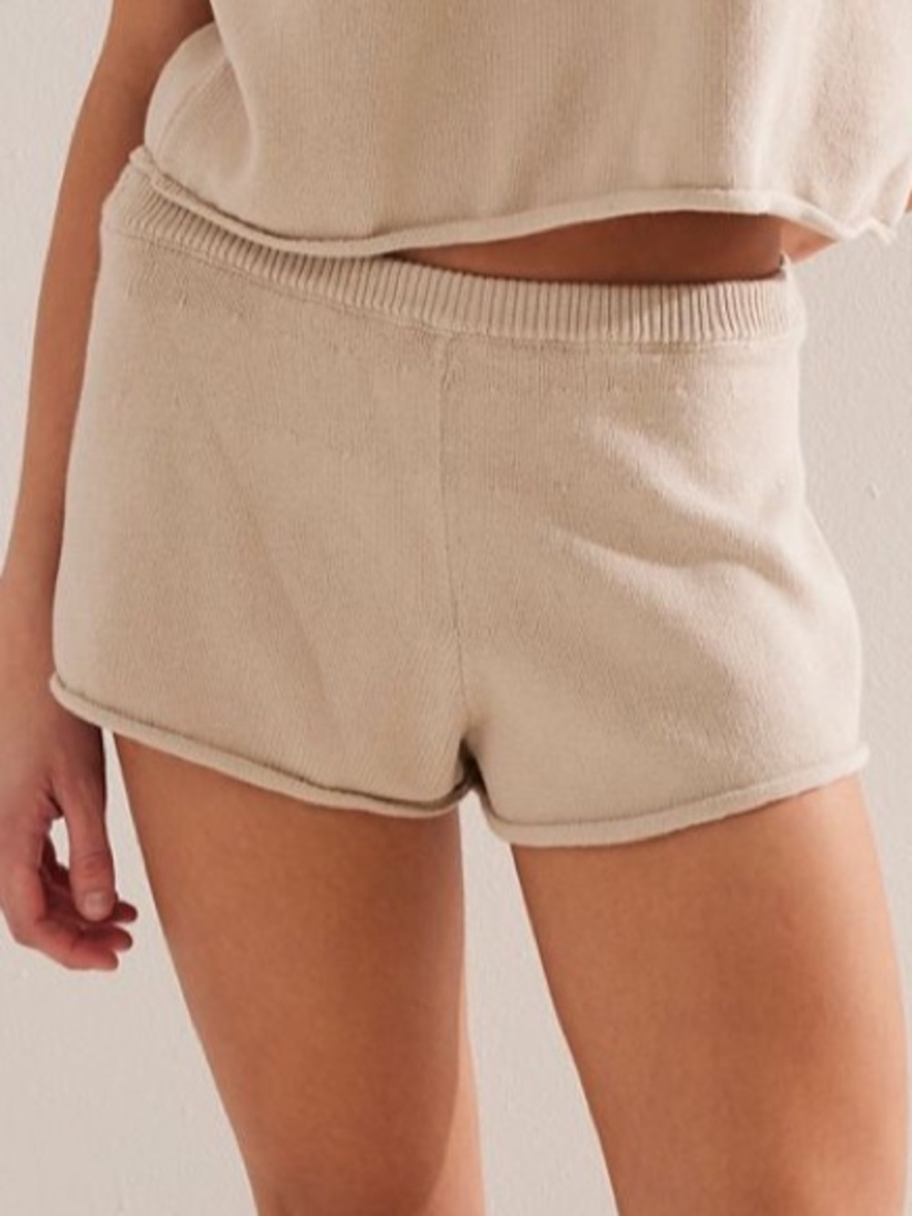 Free People Macy Sweater Shorts Morning Oat